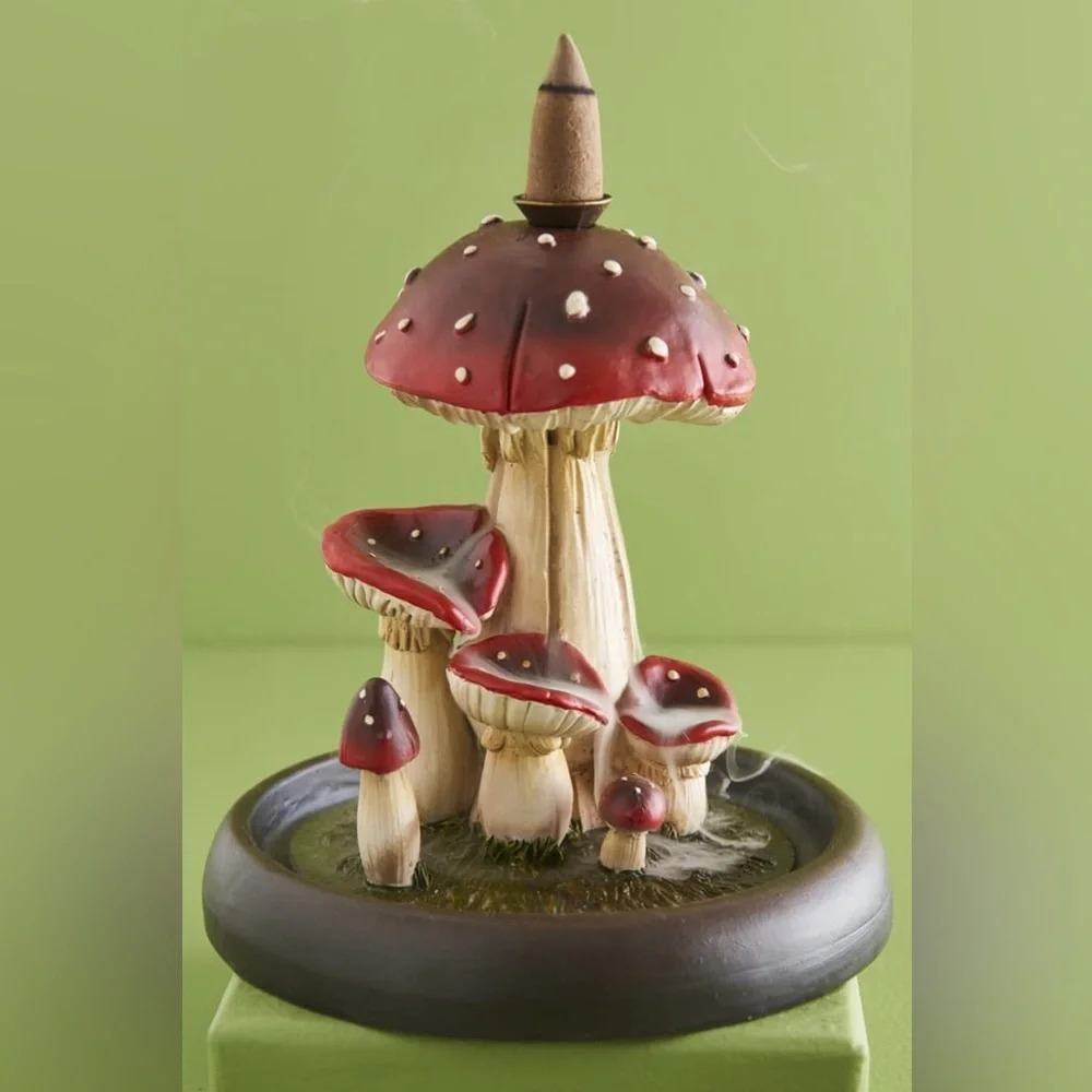 Earthbound Trading Toadstool Backflow Incense Burner, NIB